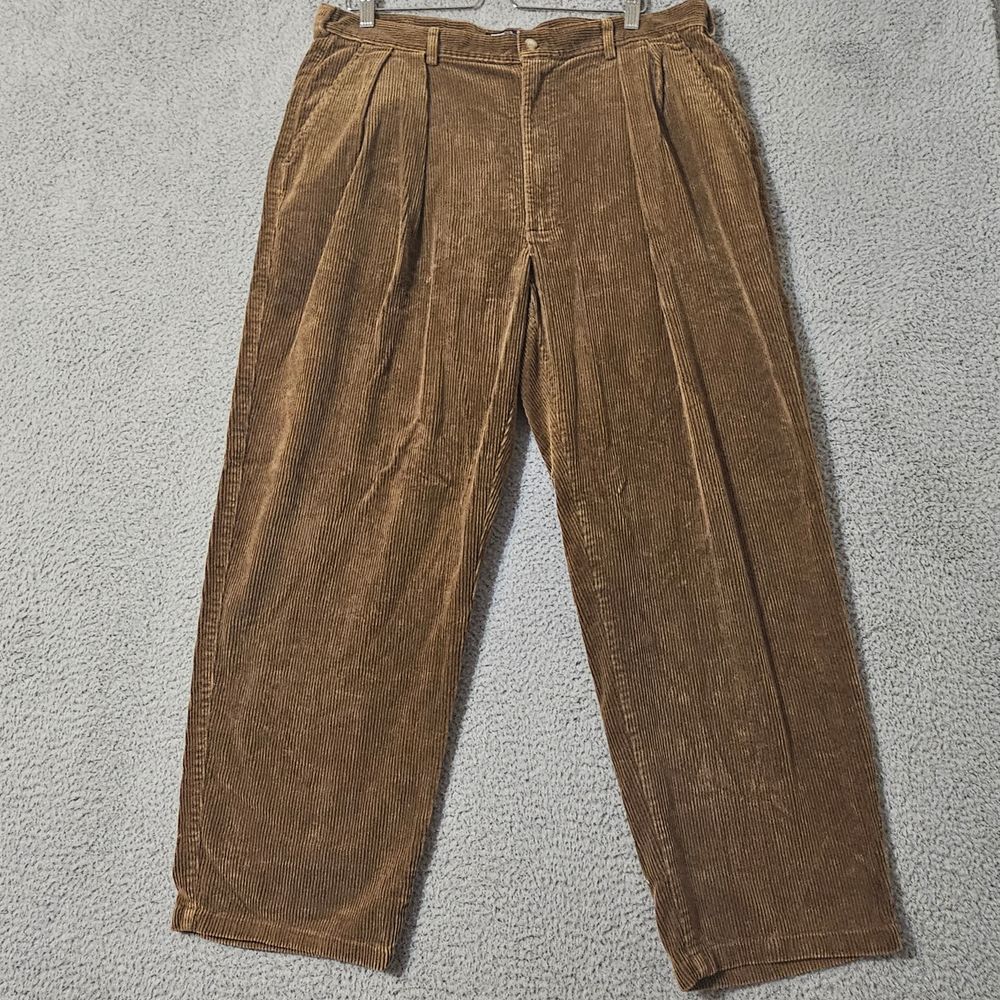 VTG Polo Ralph Lauren Corduroy Cords Pants 38x32 Brown USA Made Fits 37x29 EUC